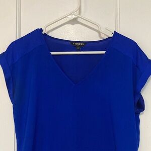Express Women's Royal Blue Short Sleeve Top